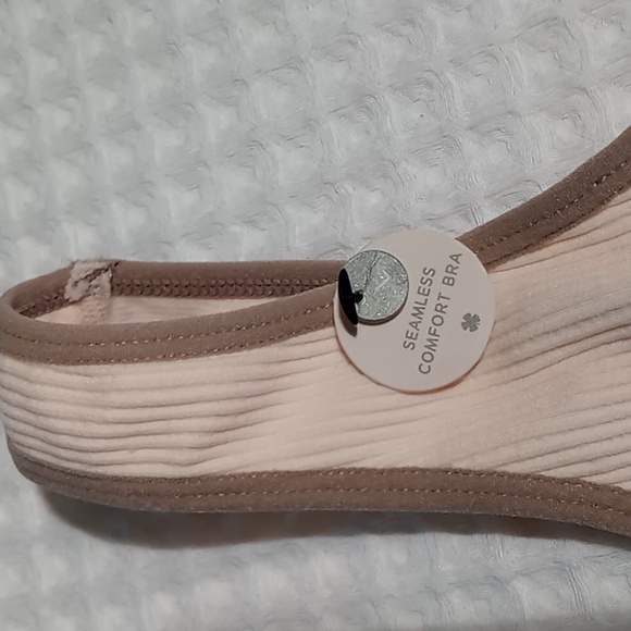 Lucky Brand Ribbed Seamless Comfort Bra Size Large Cream/Tan - Picture 9 of 15